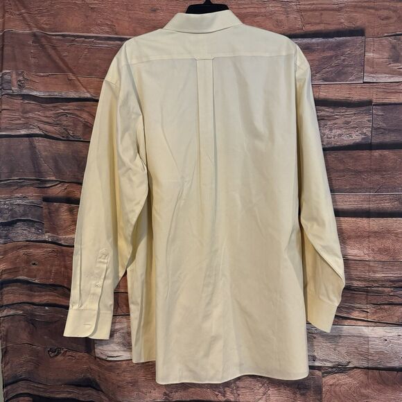 Roundtree & Yorke Gold Label 17 35 Yellow Long Sleeve Button Up Dress Shirt - Picture 3 of 6